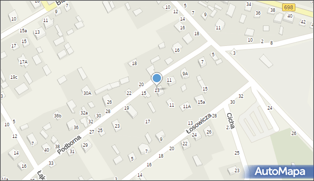 Janów Podlaski, Podborna, 13, mapa Janów Podlaski