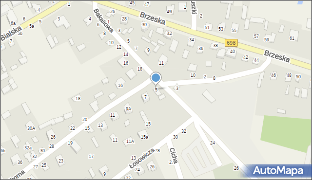 Janów Podlaski, Podborna, 5, mapa Janów Podlaski