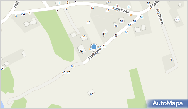 Janów Podlaski, Podborna, 61, mapa Janów Podlaski