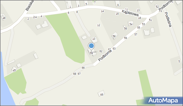 Janów Podlaski, Podborna, 64, mapa Janów Podlaski