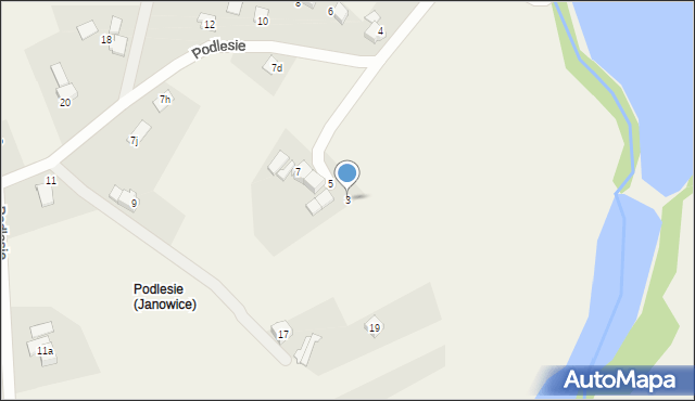 Janowice, Podlesie, 3, mapa Janowice