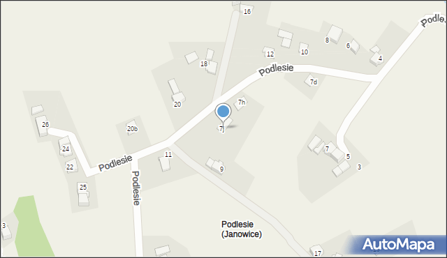 Janowice, Podlesie, 7j, mapa Janowice