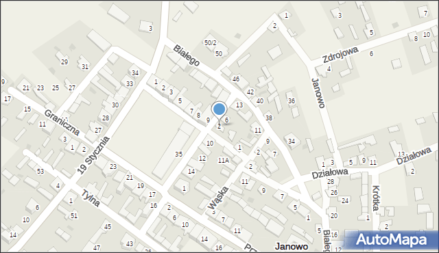Janowo, Poprzeczna, 2, mapa Janowo