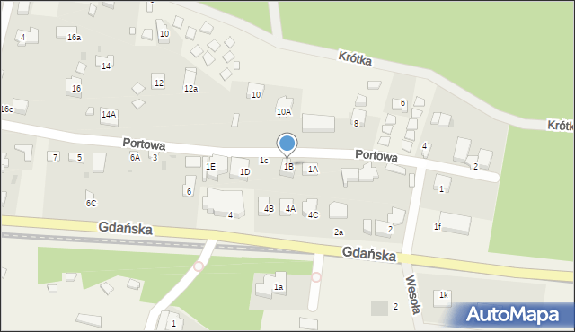 Jantar, Portowa, 1B, mapa Jantar