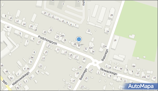 Jarocin, Podchorążych, 30, mapa Jarocin