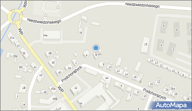 Jarocin, Podchorążych, 6, mapa Jarocin