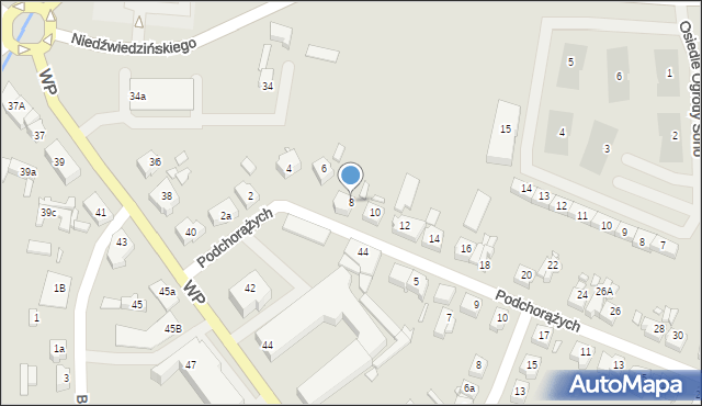 Jarocin, Podchorążych, 8, mapa Jarocin