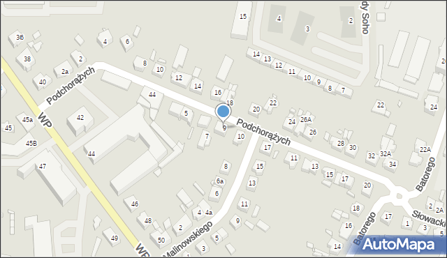 Jarocin, Podchorążych, 9, mapa Jarocin