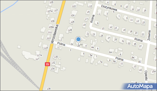 Jarocin, Polna, 2a, mapa Jarocin