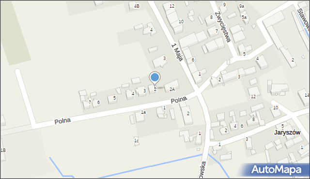 Jaryszów, Polna, 2, mapa Jaryszów