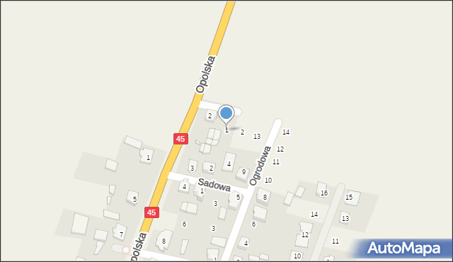 Jasienie, Polna, 1, mapa Jasienie