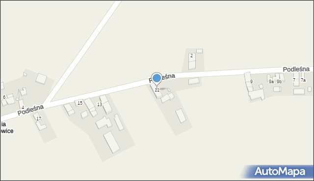 Jaśkowice, Podleśna, 11, mapa Jaśkowice