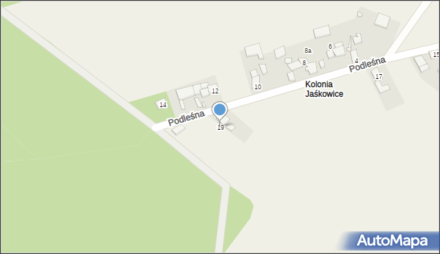 Jaśkowice, Podleśna, 19, mapa Jaśkowice