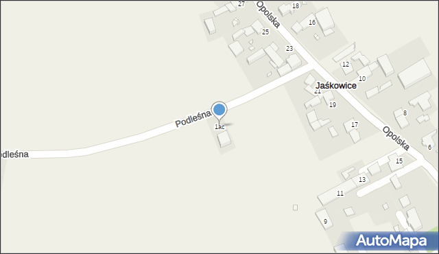 Jaśkowice, Podleśna, 1ac, mapa Jaśkowice