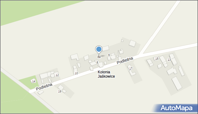 Jaśkowice, Podleśna, 8a, mapa Jaśkowice