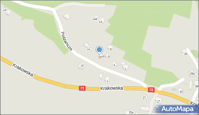 Jasło, Podzamcze, 10, mapa Jasła