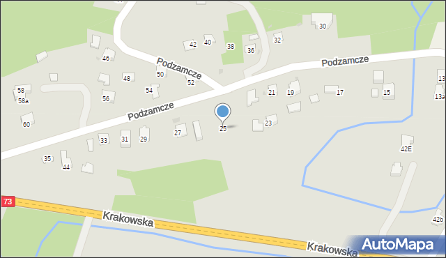 Jasło, Podzamcze, 25, mapa Jasła