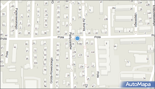 Jasło, Pola Wincentego, 23, mapa Jasła