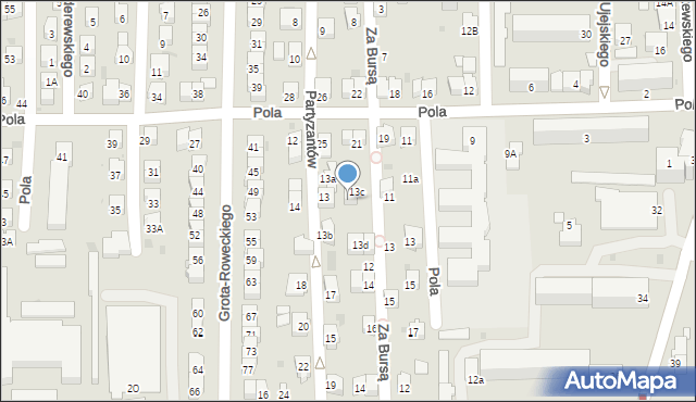 Jasło, Pola Wincentego, 23A, mapa Jasła