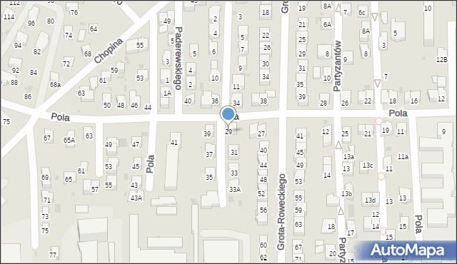 Jasło, Pola Wincentego, 29, mapa Jasła