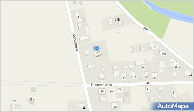 Jastkowice, Poprzeczna, 7a, mapa Jastkowice