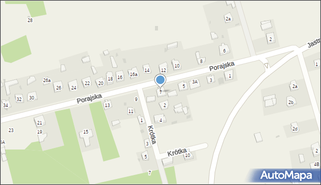 Jastrząb, Porajska, 7, mapa Jastrząb