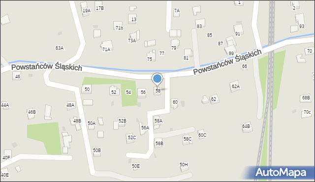 Jastrzębie-Zdrój, Powstańców Śląskich, 58, mapa Jastrzębie-Zdrój