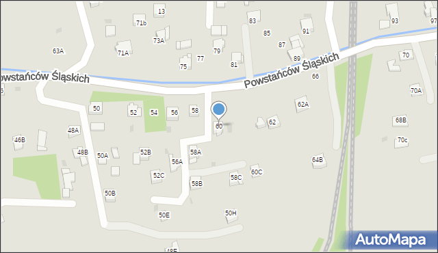 Jastrzębie-Zdrój, Powstańców Śląskich, 60, mapa Jastrzębie-Zdrój