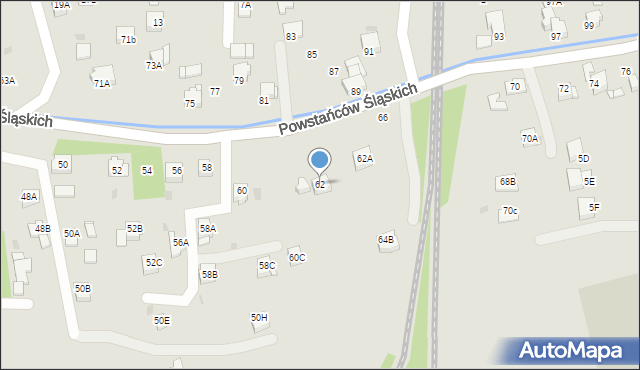 Jastrzębie-Zdrój, Powstańców Śląskich, 62, mapa Jastrzębie-Zdrój