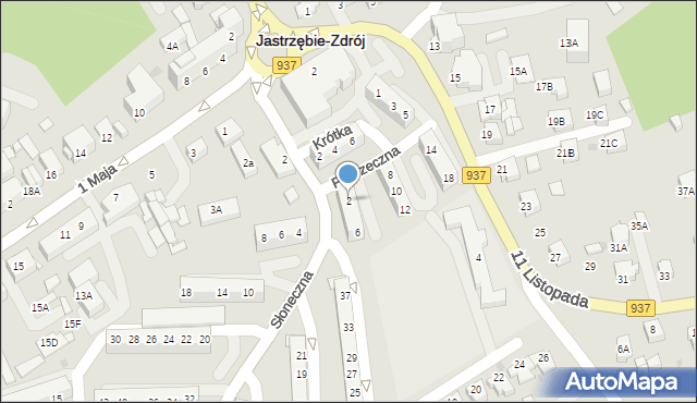 Jastrzębie-Zdrój, Poprzeczna, 2, mapa Jastrzębie-Zdrój