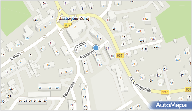 Jastrzębie-Zdrój, Poprzeczna, 8, mapa Jastrzębie-Zdrój