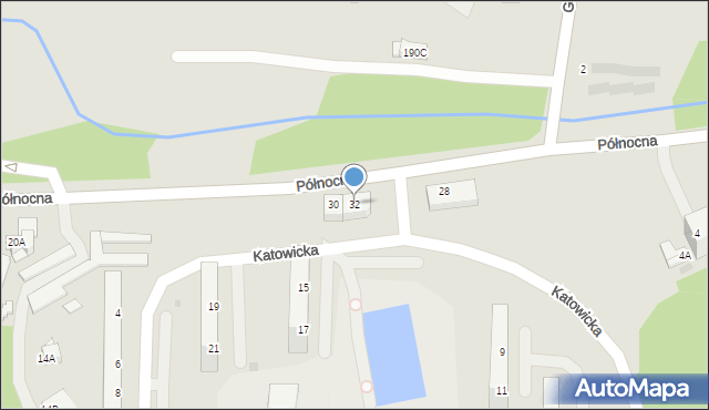 Jastrzębie-Zdrój, Północna, 32, mapa Jastrzębie-Zdrój