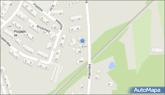 Jastrzębie-Zdrój, Połomska, 71, mapa Jastrzębie-Zdrój