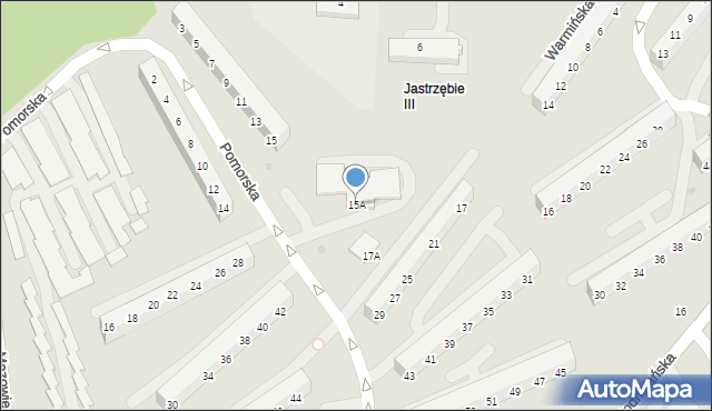 Jastrzębie-Zdrój, Pomorska, 15A, mapa Jastrzębie-Zdrój