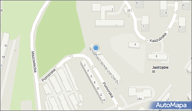 Jastrzębie-Zdrój, Pomorska, 5, mapa Jastrzębie-Zdrój