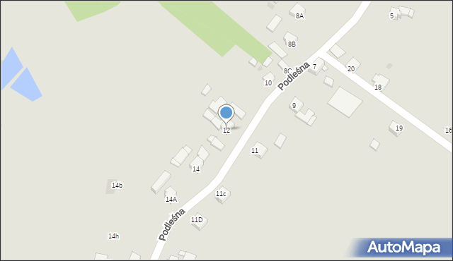 Jastrzębie-Zdrój, Podleśna, 12, mapa Jastrzębie-Zdrój