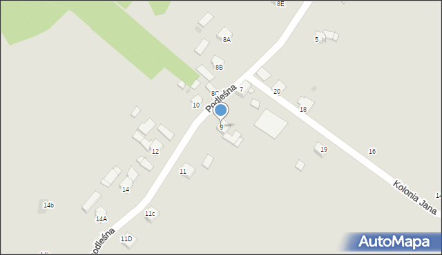 Jastrzębie-Zdrój, Podleśna, 9, mapa Jastrzębie-Zdrój