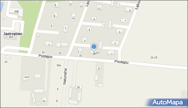 Jastrzębiec, Postępu, 28, mapa Jastrzębiec