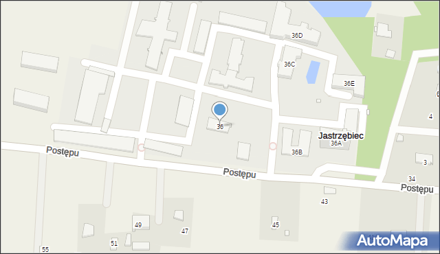 Jastrzębiec, Postępu, 36, mapa Jastrzębiec