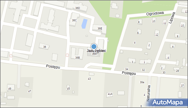 Jastrzębiec, Postępu, 36A, mapa Jastrzębiec