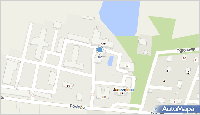 Jastrzębiec, Postępu, 36C, mapa Jastrzębiec