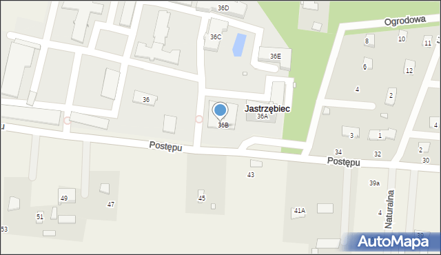 Jastrzębiec, Postępu, 38, mapa Jastrzębiec