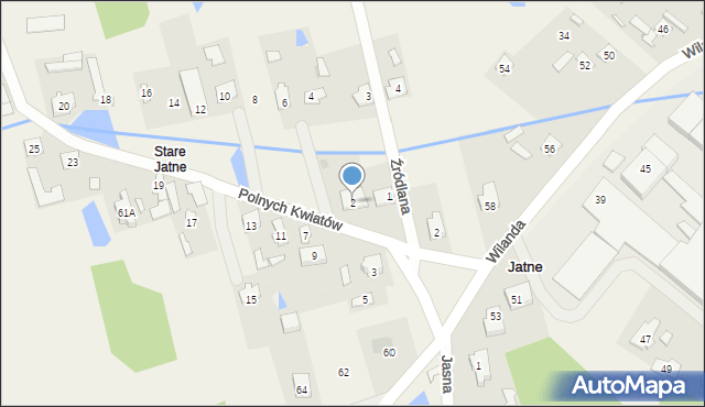 Jatne, Polnych Kwiatów, 2, mapa Jatne