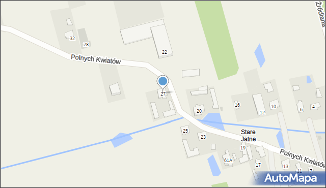 Jatne, Polnych Kwiatów, 27, mapa Jatne