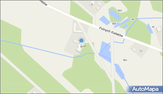 Jatne, Polnych Kwiatów, 53, mapa Jatne