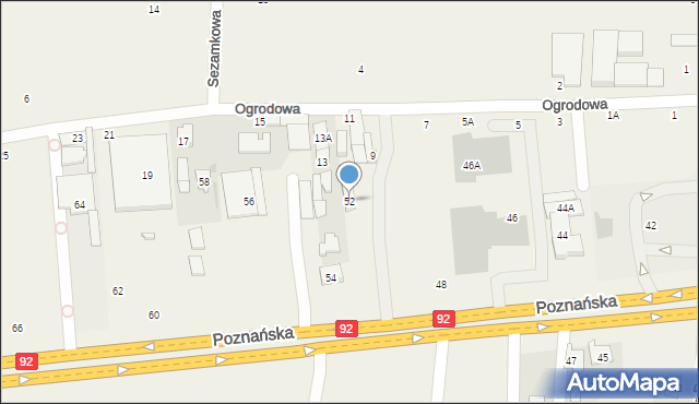 Jawczyce, Poznańska, 52, mapa Jawczyce