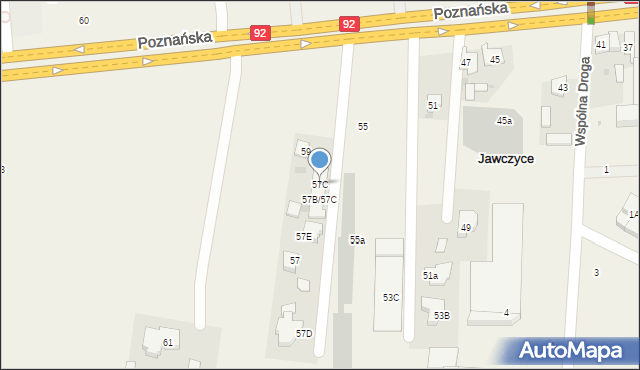 Jawczyce, Poznańska, 57C, mapa Jawczyce