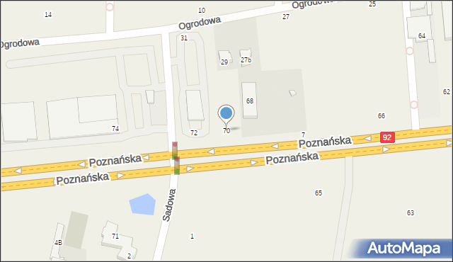 Jawczyce, Poznańska, 70, mapa Jawczyce