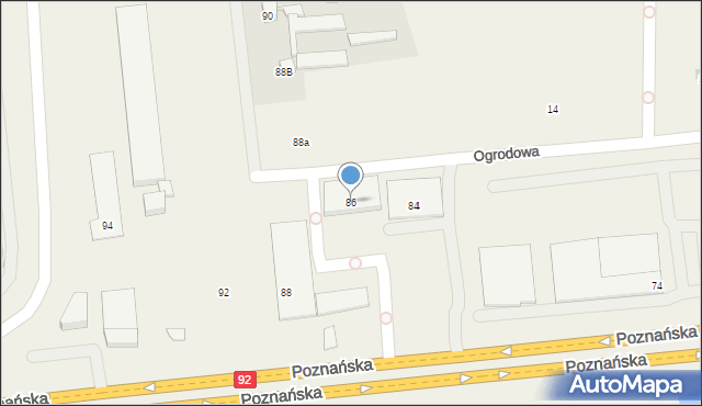 Jawczyce, Poznańska, 86, mapa Jawczyce