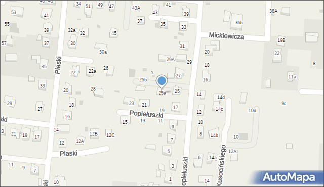 Jawiszowice, Popiełuszki Jerzego, bł. ks., 25a, mapa Jawiszowice